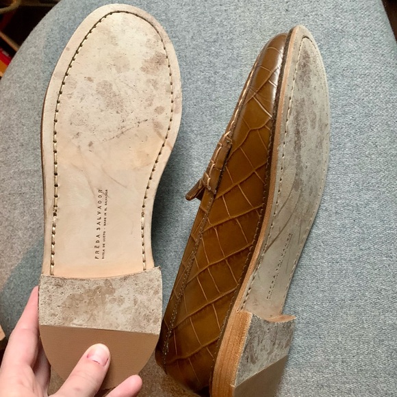 Freda Salvador Brown Croc-Embossed Loafers - Picture 2 of 3